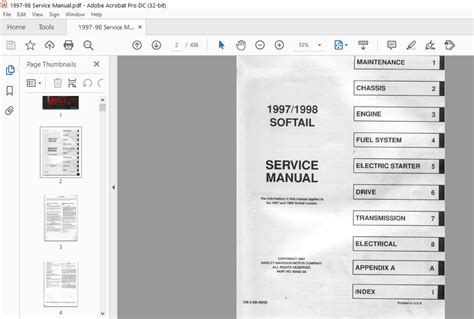1997 1998 Harley Davidson Softail Motorcycle Workshop Repair Service Manual