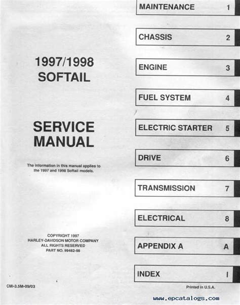 1997 1998 Harley Davidson Softail Service Repair Manual