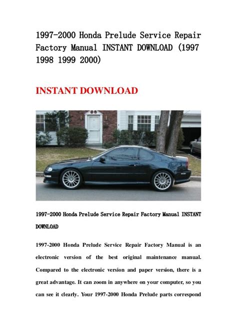 1997 1999 Honda Prelude Service Repair Manual