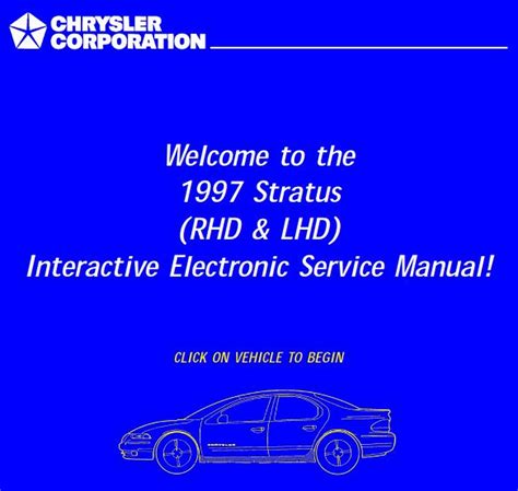 1997 Chrysler Stratus Ja Cirrus Service Repair Workshop Manual Download