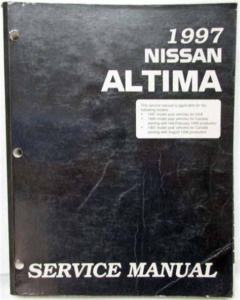 1997 Nissan Altima U13 Series Workshop Service Manual