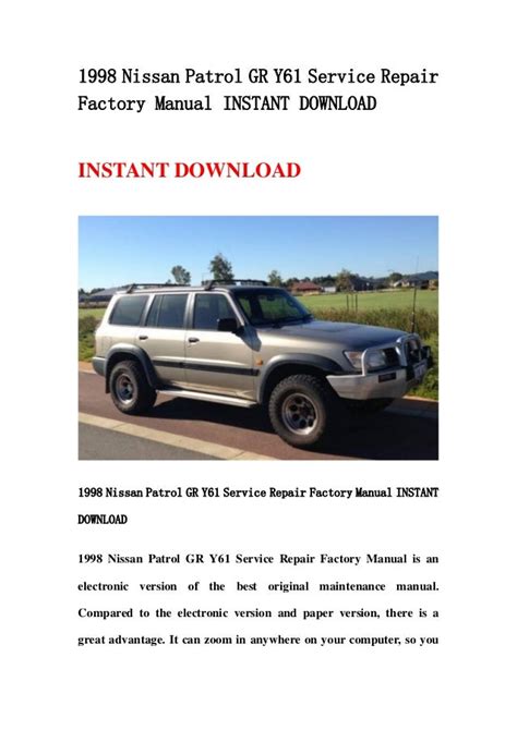 1998 2008 Nissan Patrol Repair Service Manual Instant Download