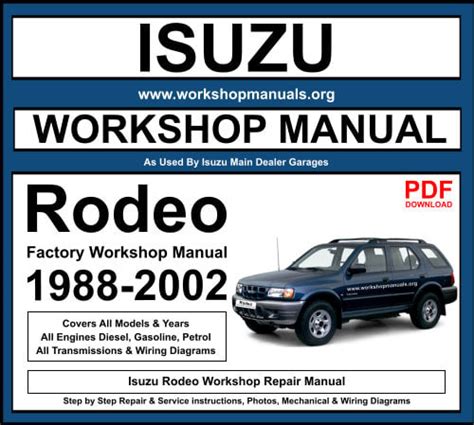 1998 Isuzu Rodeo Service Repair Manual Software