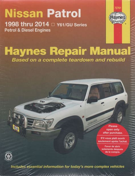 1998 Nissan Patrol Gr Y61 Service Repair Factory Manual Instant Download