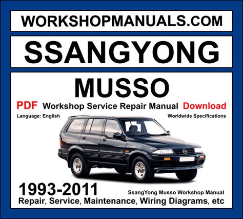 1998 Ssangyong Musso Workshop Service Repair Manual Download