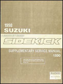 1998 Suzuki Sidekick Service Repair Manual Software