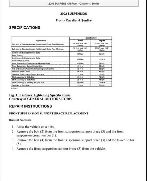 1999 Cavalier All Models Service And Repair Manual