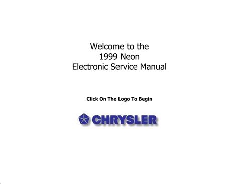 1999 Dodge Neon Factory Service Manual Download