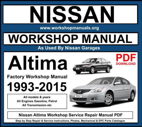 1999 Nissan Altima Official Workshop Repair Service Manual