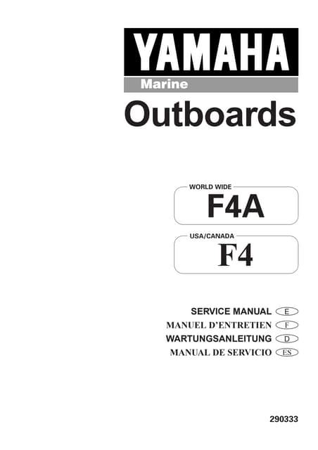 1999 Yamaha F4mshx Outboard Service Repair Maintenance Manual Factory