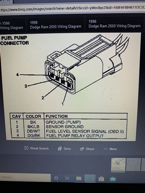 1999 dodge ram 1500 fuel pump wiring 