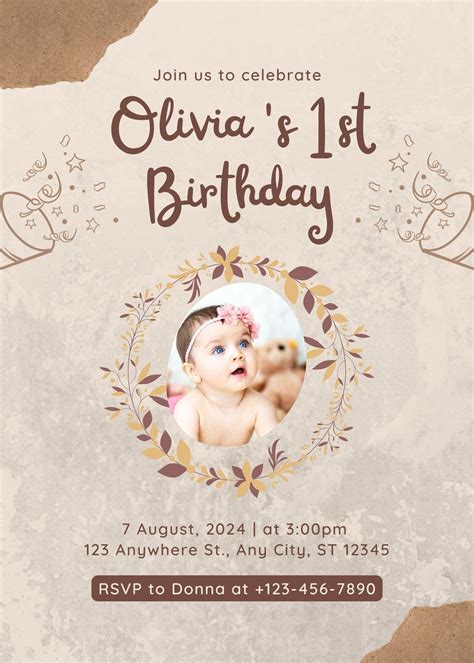 1st Birthday Party Invitation Templates