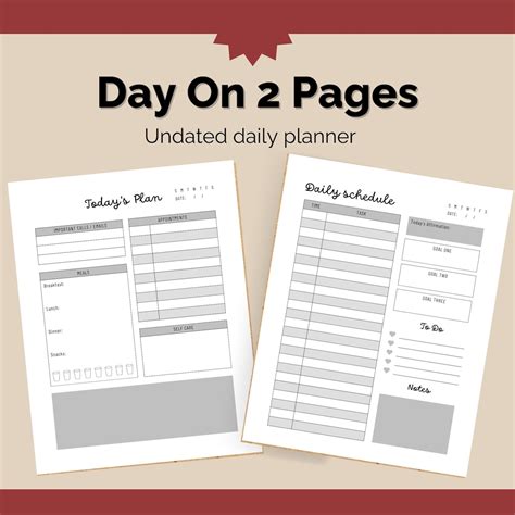 2 Page Per Day Planner Template