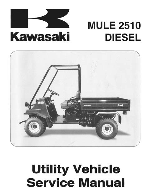 2000 2002 Kawasaki Kaf950 Mule 2510 Diesel Utv Repair Manual