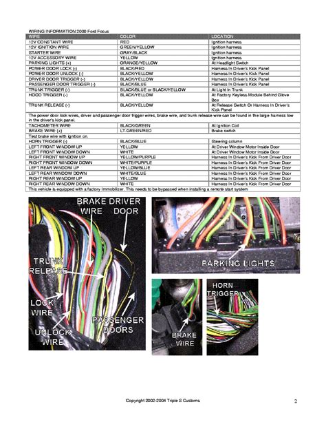 2000 Ford Focus Wiring Schematic