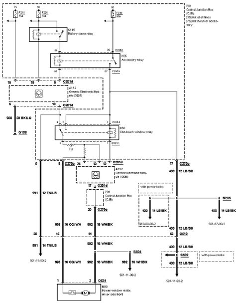 2000 Ford Taurus Power Window Wiring Diagram