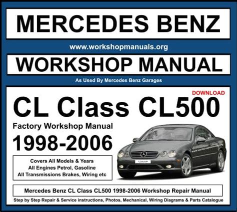 2000 Mercedes Benz Cl Class Cl500 Sport Owners Manual