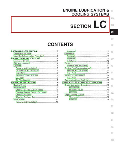 2000 Nissan Frontier Cooling Systems Section LC Manual and Wiring Diagram