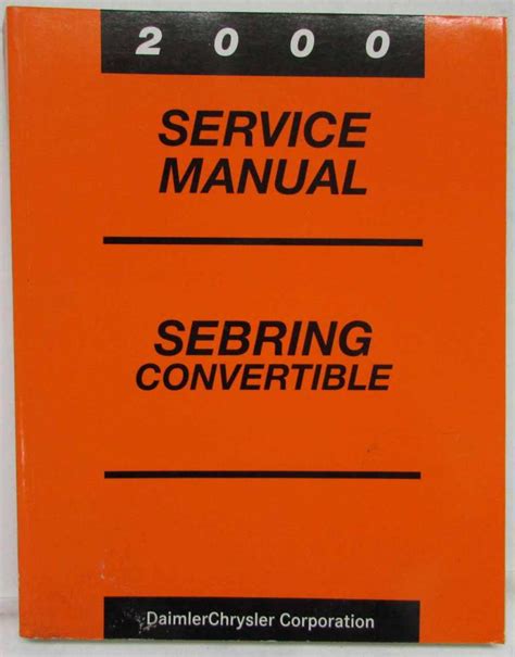 2000 Sebring Convertible Service And Repair Manual