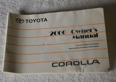 2000 Toyota Corolla Owners Manual