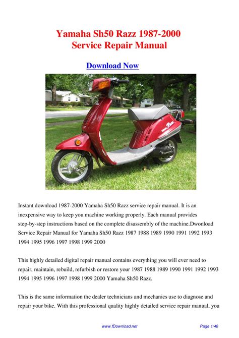 2000 Yamaha Razz Motorcycle Service Manual