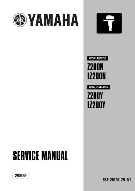 2000 Yamaha Z200 Txry Outboard Service Repair Maintenance Manual Factory