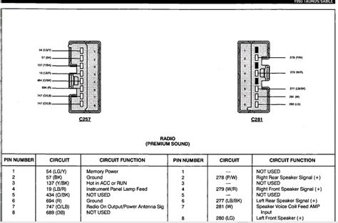 2000 ford taurus radio wiring harness 