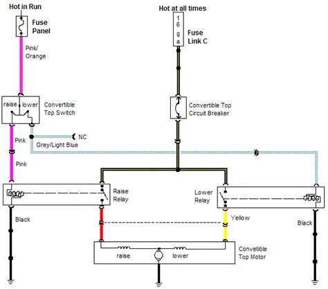 2000 mustang convertible top motor wiring diagram 