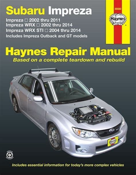 2001 2002 Subaru Impreza Sti Workshop Service Manual