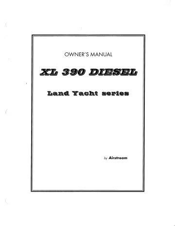 2001 Airstream 390 XL Series Manual and Wiring Diagram
