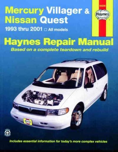 2001 Nissan Quest Shop Repair Manual