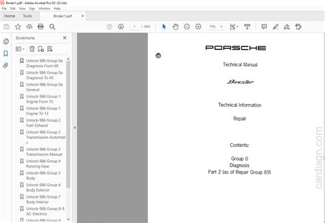 2001 Porsche Boxster Service Repair Manual Software