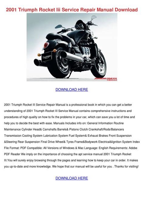 2001 Triumph Rocket Iii Service Repair Manual Download