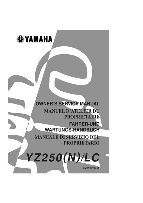 2001 Yamaha Yz250 N Lc Service Repair Manual Download 01