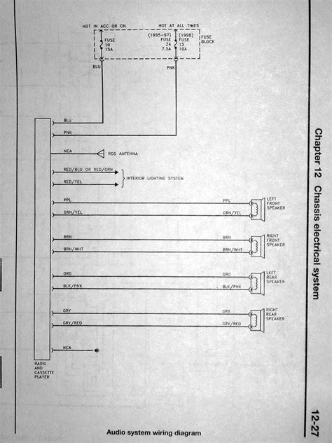 2001 nissan frontier radio wiring diagram 