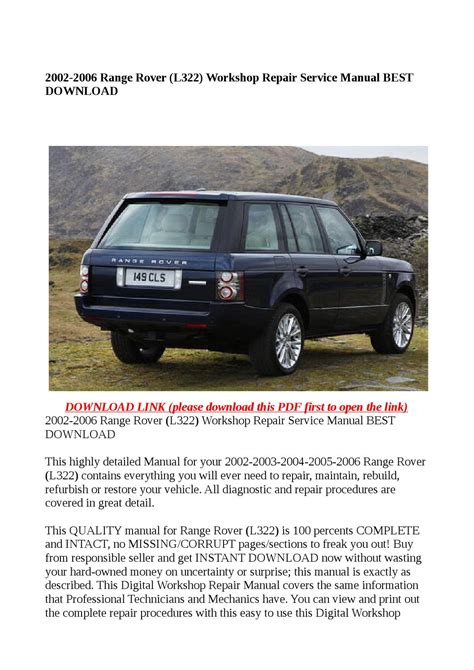 2002 2003 2004 Range Rover Repair Manual