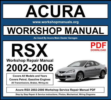 2002 2003 Honda Acura Rsx Service Repair Workshop Manual Download 2002 2003