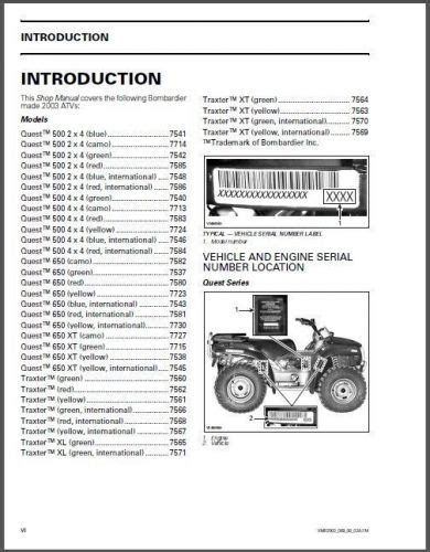 2002 Bombardier Quest 650 Service Manual