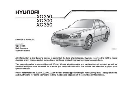 2002 Hyundai Grandeur Manual and Wiring Diagram