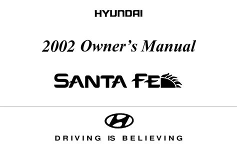 2002 Hyundai Santa Fe Manual Free