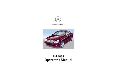 2002 Mercedes Benz C Class C320 Owners Manual