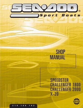 2002 Sea Doo Seadoo Speedster Challenger 1800 2000 X20 Service Repair Workshop Manual Download