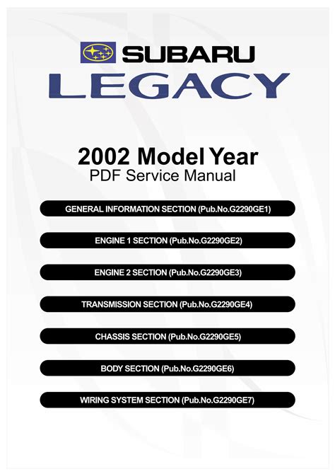 2002 Subaru Legacy Service Manual Download