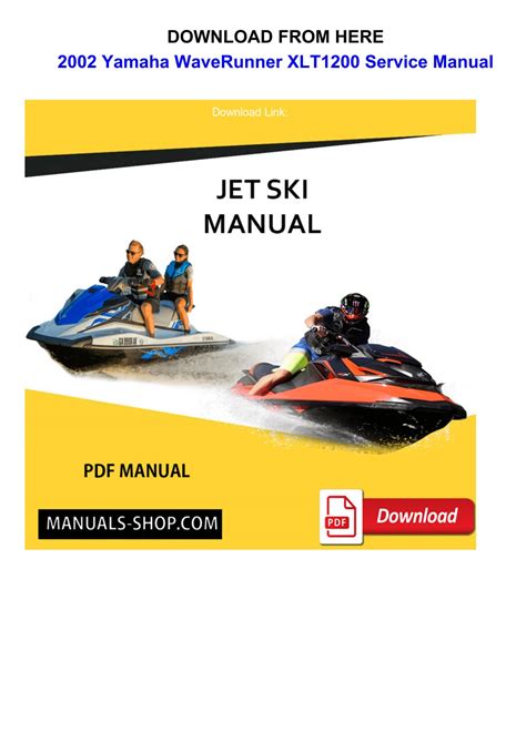 2002 Yamaha Waverunner Xlt1200 Service Manual Wave Runner