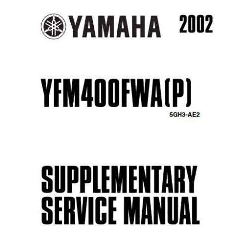 2002 Yamaha Yfm400far Kodiak Yfm400fwa P Workshop Service Repair Manual Download