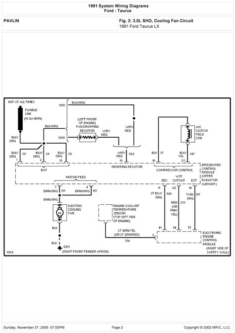2002 taurus schematics ignition 
