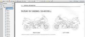 2003 2007 Suzuki Sv1000s Motorcycle Workshop Service Manual