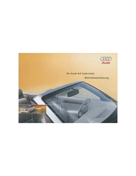 2003 Audi A4 Cabriolet Owners Manual