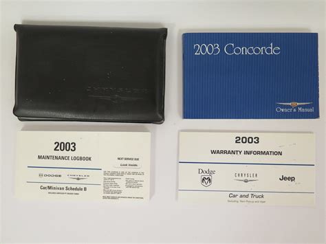 2003 Chrysler Concorde Owners Manual