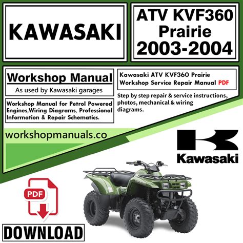 2003 Kawasaki Kvf360 Prairie Factory Service Manual Download